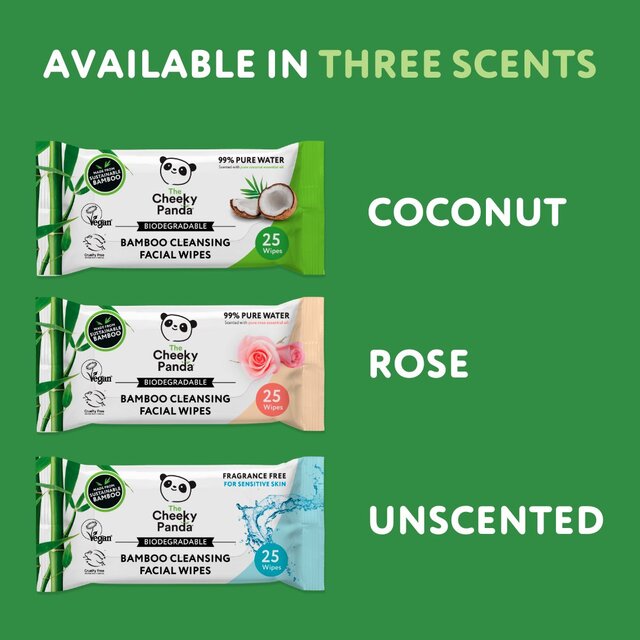 The Cheeky Panda Bamboo Facial Cleansing Wipes Coconut Scented thumbnail 6