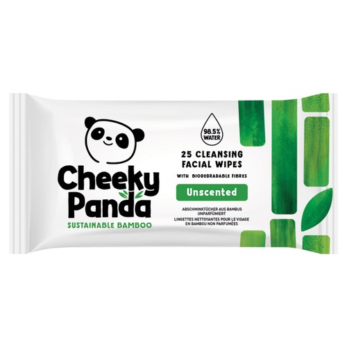 The Cheeky Panda Bamboo Facial Cleansing Wipes Unscented