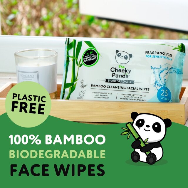 The Cheeky Panda Bamboo Facial Cleansing Wipes Unscented thumbnail 2