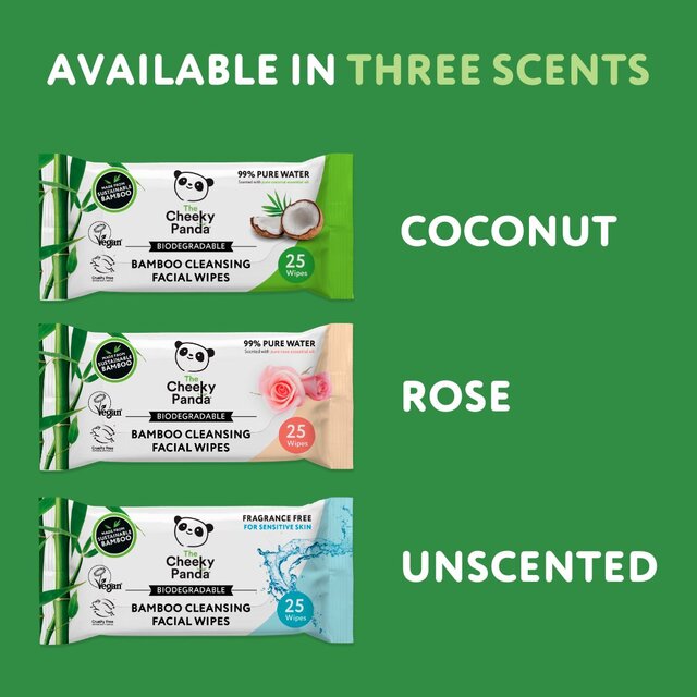 The Cheeky Panda Bamboo Facial Cleansing Wipes Unscented thumbnail 5