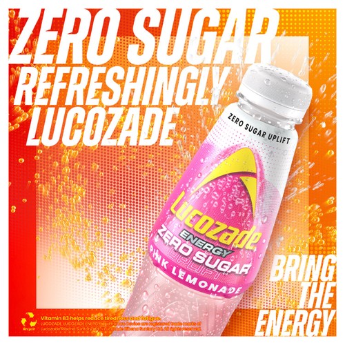 Lucozade Energy Zero Pink Lemonade thumbnail 3