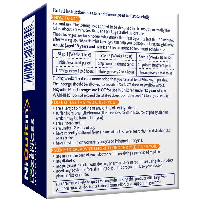 NiQuitin Mint 4mg Lozenges Nicotine thumbnail 3