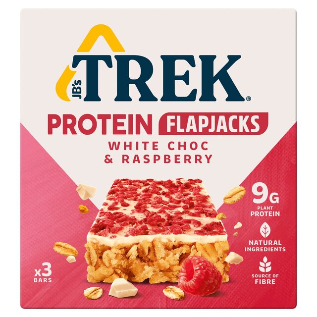 TREK White Choc & Raspberry Protein Flapjacks Multipack thumbnail 2