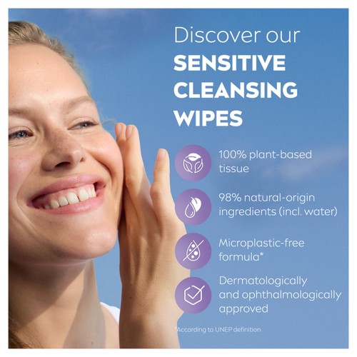 NIVEA Biodegradable Sensitive Cleansing Face Wipes thumbnail 4