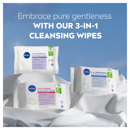 NIVEA Biodegradable Sensitive Cleansing Face Wipes thumbnail 5