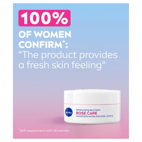 NIVEA Rose Care Moisturiser Gel Cream with Rose Water and Hyaluronic Acid thumbnail 3