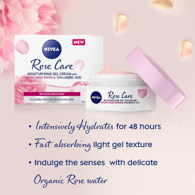 NIVEA Rose Care Moisturiser Gel Cream with Rose Water and Hyaluronic Acid thumbnail 2