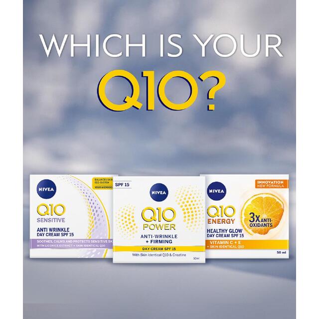 NIVEA Q10 Power Anti-Wrinkle Day Face Cream SPF15 for Sensitive Skin thumbnail 3
