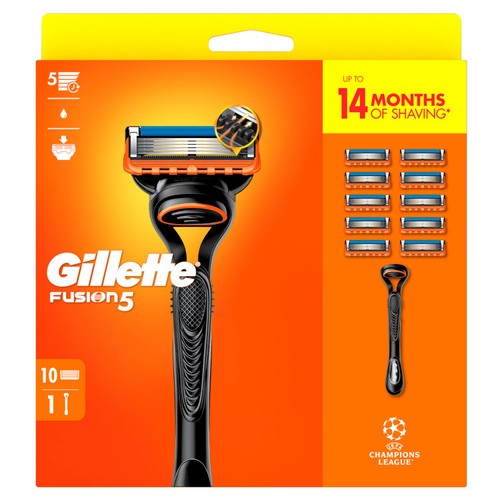 Gillette Fusion Manual Razor + 10 Razor Blades Pack thumbnail 2