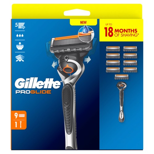 Gillette ProGlide Manual Razor + 9 Razor Blades Pack thumbnail 2