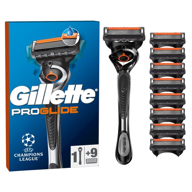 Gillette ProGlide Manual Razor + 9 Razor Blades Pack
