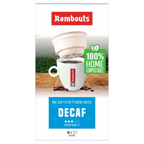 Rombouts Decaffeinated Compostable One Cup Filter Coffee
