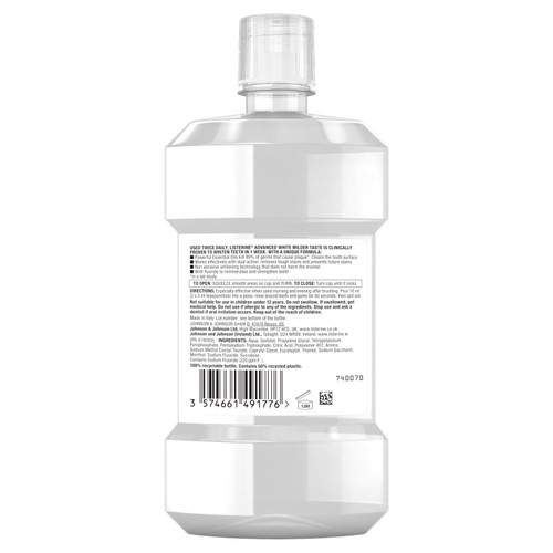 Listerine Advanced White Milder Taste Alcohol Free Mouthwash thumbnail 8