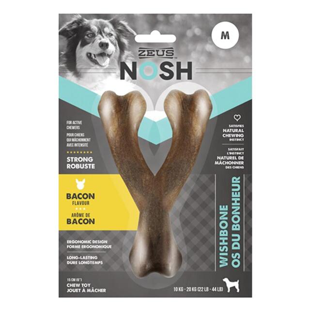 Zeus Nosh Strong Chew Bone, Bacon Flavour, Wishbone, Medium thumbnail 2