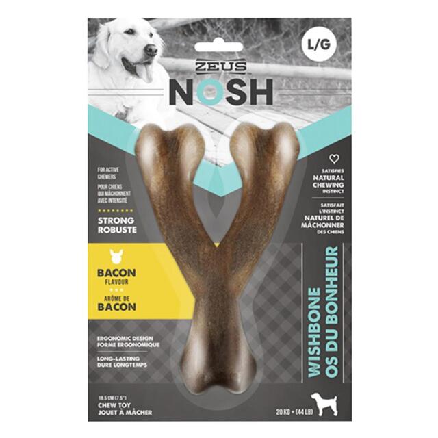 Zeus Nosh Strong Chew Bone, Bacon Flavour, Wishbone, Large Dog Toy thumbnail 2
