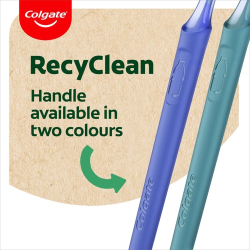 Colgate Recyclean Medium Manual Toothbrush  thumbnail 4