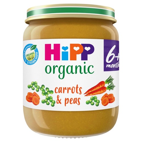 HiPP Organic Carrots & Peas Baby Food Jar 4+months