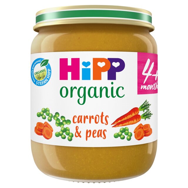 HiPP Organic Carrots & Peas Baby Food Jar 4+months