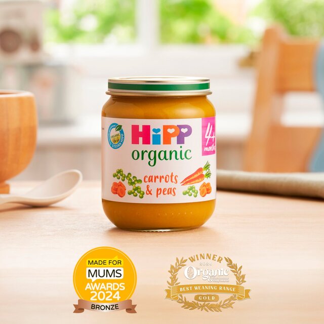 HiPP Organic Carrots & Peas Baby Food Jar 4+months thumbnail 2