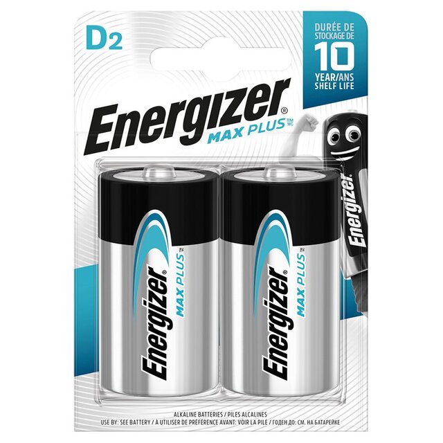 Energizer Max Plus D Batteries, Alkaline thumbnail 2