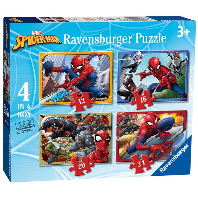 Marvel Spider-Man 4 in Box (12, 16, 20, 24pc) Jigsaw Puzzles