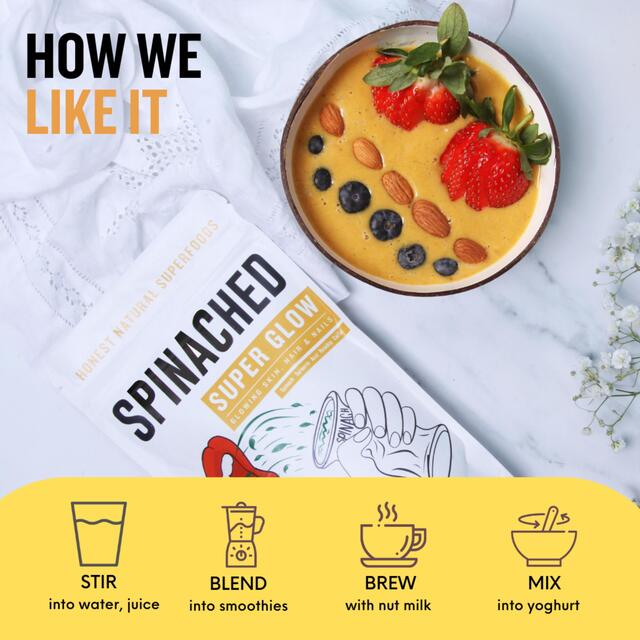 Spinached Organic Super Glow Skin, Hair & Nails Superfood Supplement Powder thumbnail 4