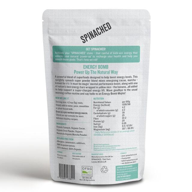 Spinached Organic Energy Bomb Iron, Magnesium & Zinc supplement thumbnail 2