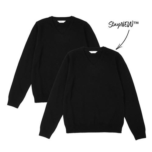 M&S Unisex Pure Cotton School Jumper, 10-11 Years, Black