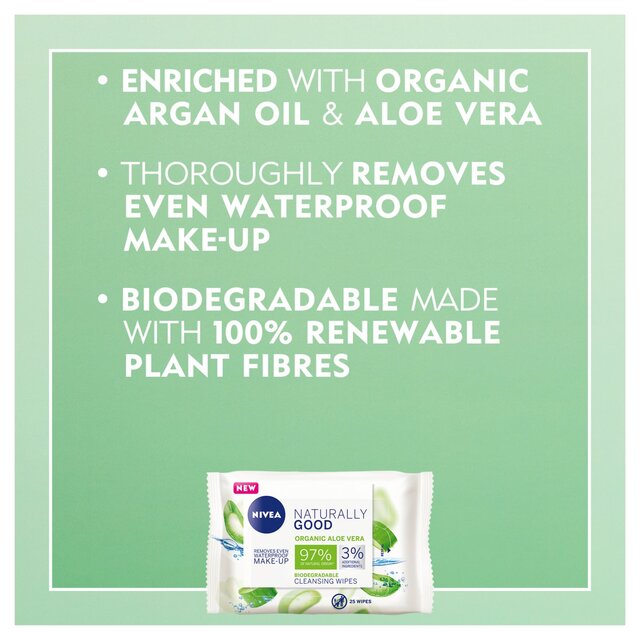 NIVEA Naturally Good Organic Aloe Vera Face Cleansing Wipes thumbnail 4