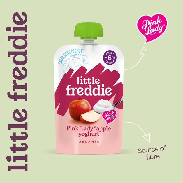 Little Freddie Pink Lady Greek Yoghurt Organic Pouch, 6 mths+ thumbnail 2