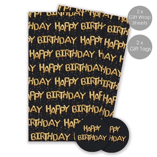Birthday Balloons Gift Wrap Sheets & Tags