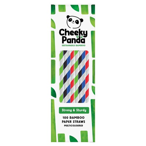 Cheeky Panda Striped Bamboo Paper Straws