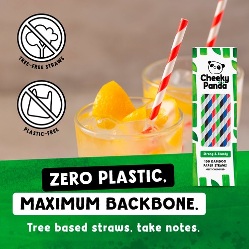 Cheeky Panda Striped Bamboo Paper Straws thumbnail 3