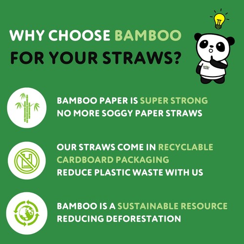 Cheeky Panda Striped Bamboo Paper Straws thumbnail 4