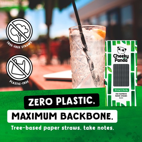 Cheeky Panda Black Bamboo Paper Straws thumbnail 3