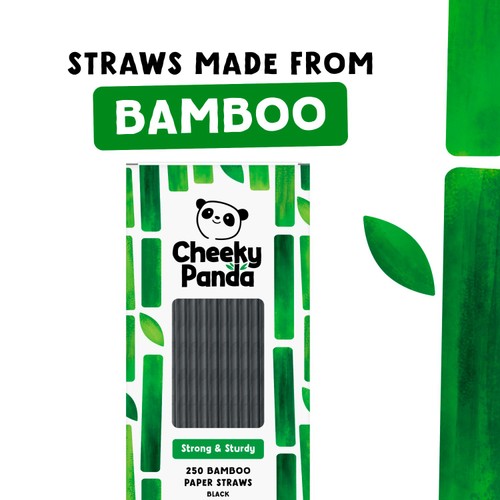 Cheeky Panda Black Bamboo Paper Straws thumbnail 4