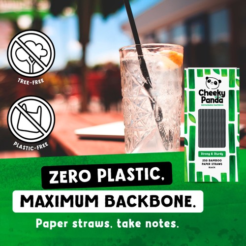 Cheeky Panda Black Bamboo Paper Straws thumbnail 7