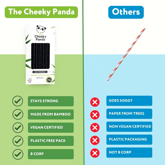 Cheeky Panda Black Bamboo Paper Straws thumbnail 3