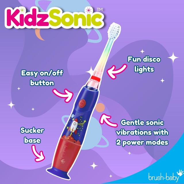 Brush-Baby KidzSonic Rocket Electric Toothbrush, 3+ Yrs thumbnail 5