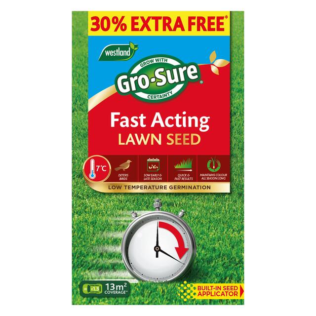 Gro-Sure Fast Acting Lawn Seed 10m2 + 30% Extra Free