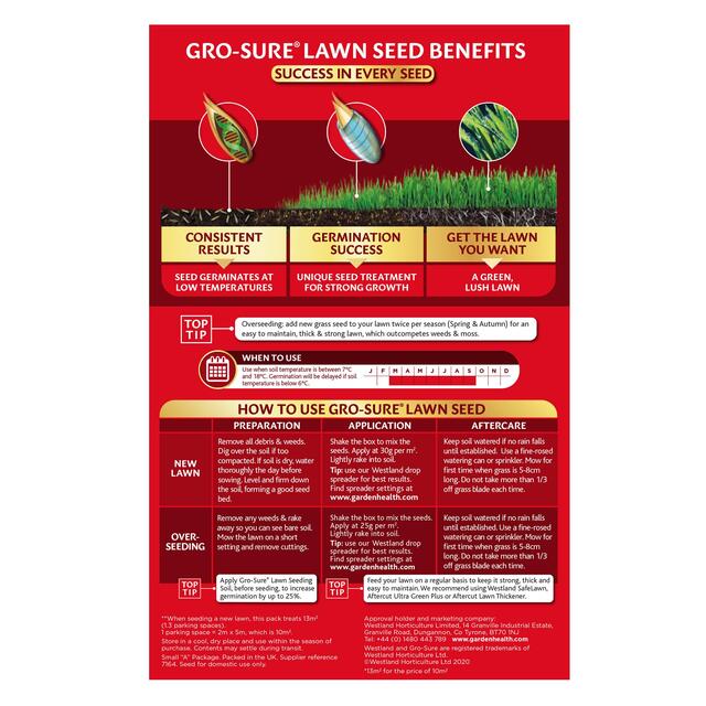 Gro-Sure Fast Acting Lawn Seed 10m2 + 30% Extra Free thumbnail 2