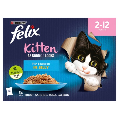 Felix As Good As it Looks Kitten Fish in Jelly Wet Cat Food thumbnail 2