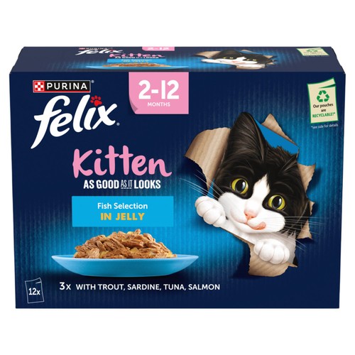 Felix As Good As it Looks Kitten Fish in Jelly Wet Cat Food thumbnail 3