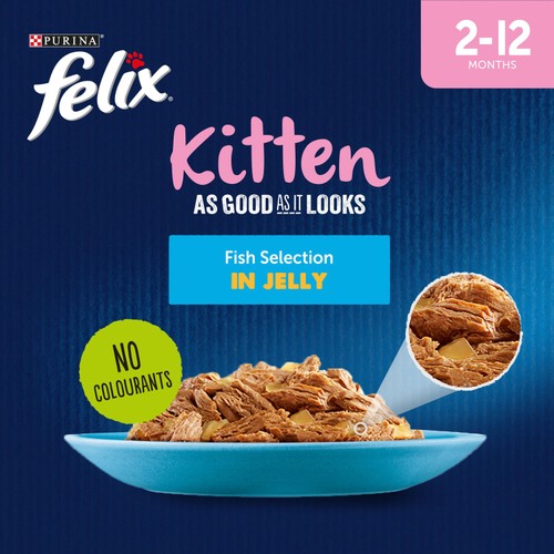 Felix As Good As it Looks Kitten Fish in Jelly Wet Cat Food thumbnail 5