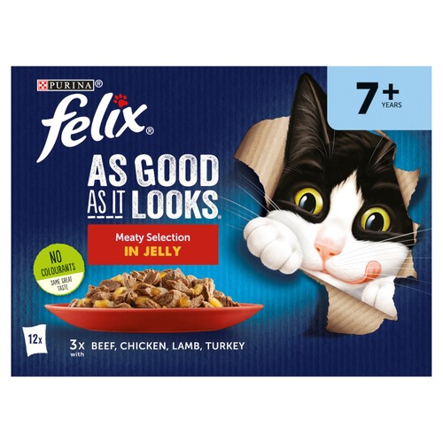 Felix As Good As it Looks Senior 7+ Meat in Jelly Wet Cat Food thumbnail 2