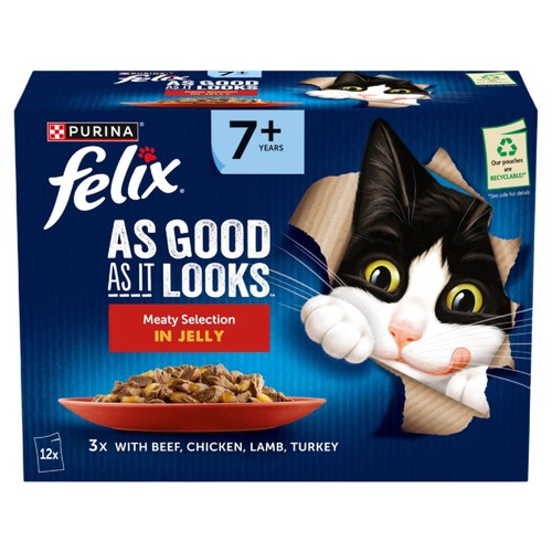 Felix As Good As it Looks Senior 7+ Meat in Jelly Wet Cat Food thumbnail 3