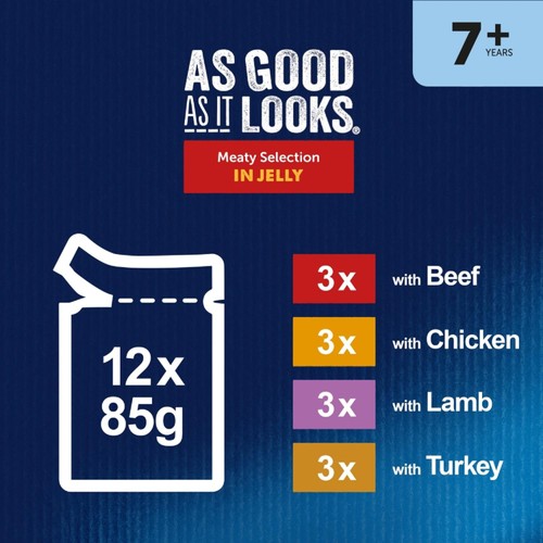 Felix As Good As it Looks Senior 7+ Meat in Jelly Wet Cat Food thumbnail 8