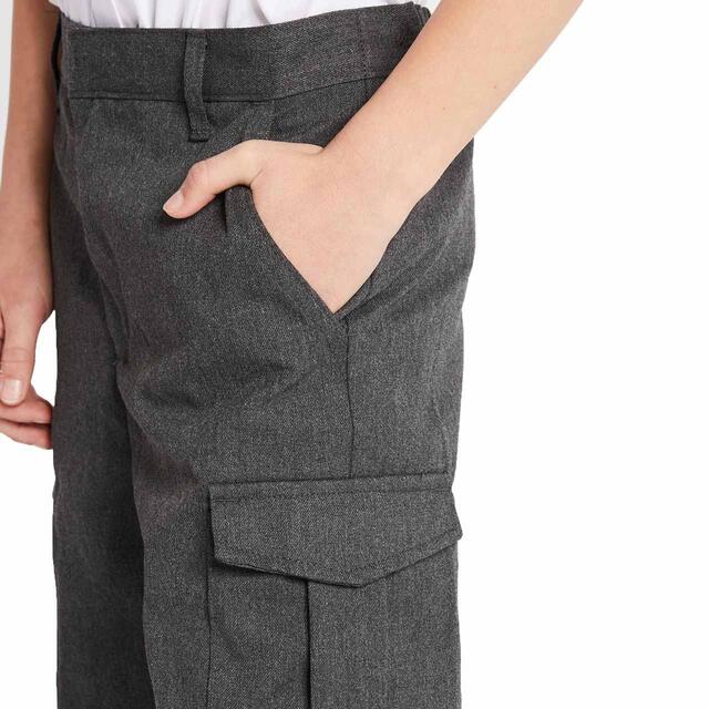 M&S Boys Regular Leg Cargo School Shorts, 4-14 Years, Grey thumbnail 3