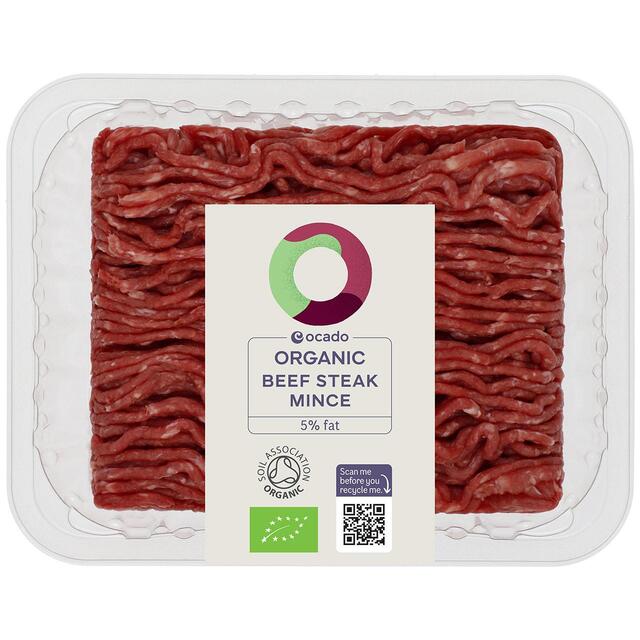 Ocado Organic Lean Beef Steak Mince 5% Fat