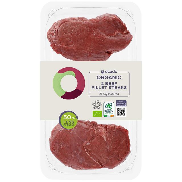 Ocado Organic 2 Beef Fillet Steaks